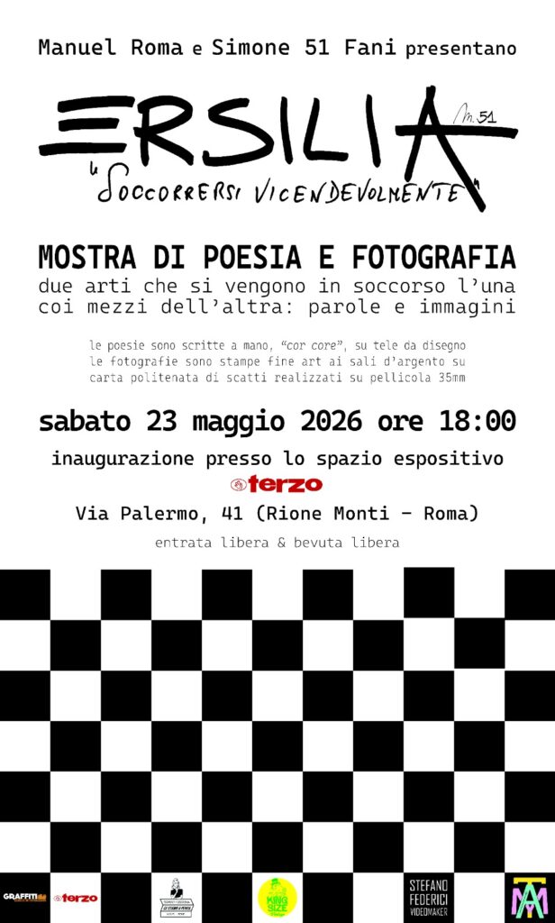 SABATO 23 MAGGIO 2026 ORE 18.00
INAUGURAZIONE MOSTRA DI POESIA E FOTOGRAFIA 