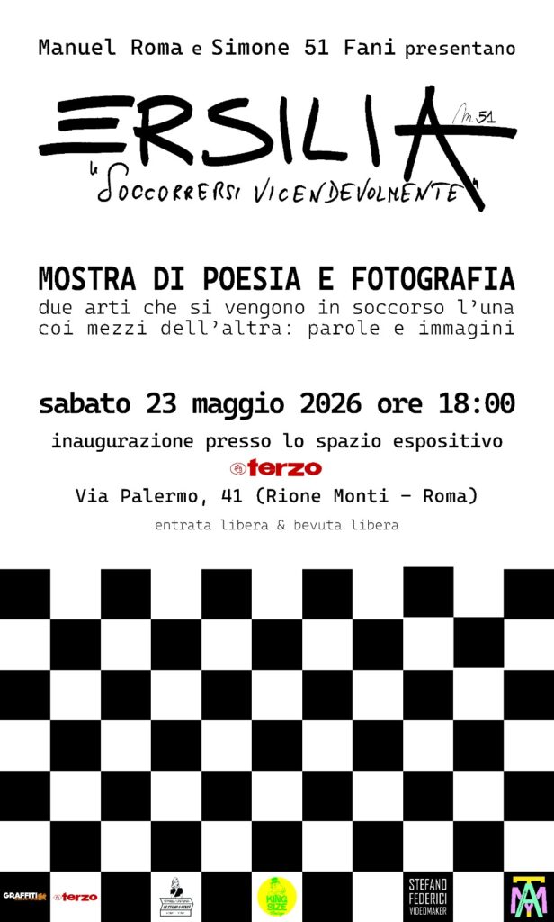 SABATO 23 MAGGIO 2026 ORE 18.00
INAUGURAZIONE MOSTRA DI POESIA E FOTOGRAFIA 